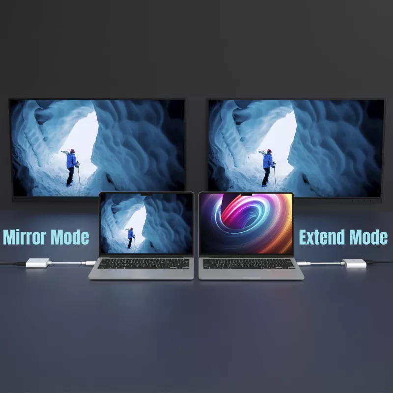 USB-C–dual-USB-C-sovitin j5create JCA164-N 3840x2160 240 Hz