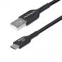 StarTech.com 30 cm USB-A - USB-C -latauskaapeli, lataus ja synkronointi, 3A, USB 2.0, TPE-päällyste – musta USB-latauskaapeli