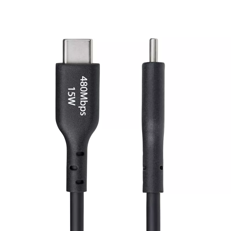 StarTech.com 30 cm USB-A - USB-C -latauskaapeli, lataus ja synkronointi, 3A, USB 2.0, TPE-päällyste – musta USB-latauskaapeli