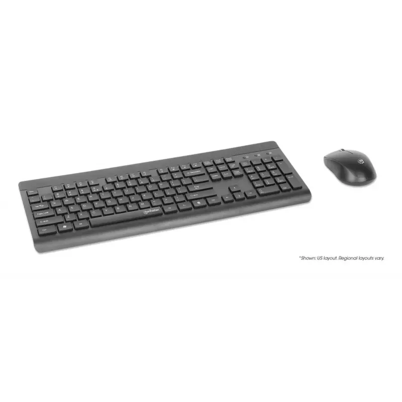 Näppäimistö Manhattan 180771 langaton QWERTY musta hiiri sisältyy