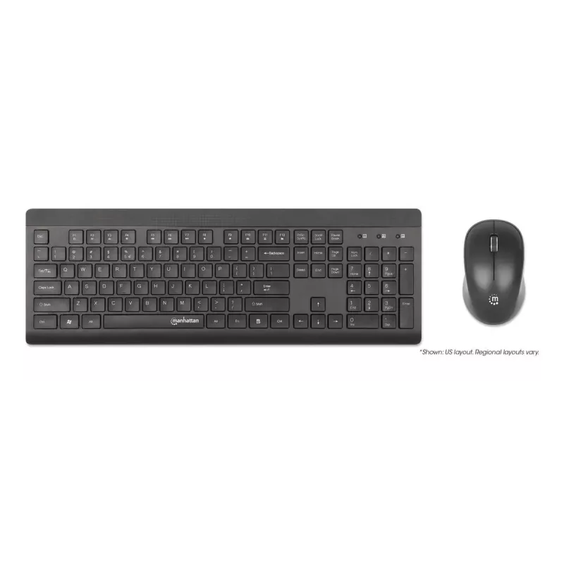 Näppäimistö Manhattan 180771 langaton QWERTY musta hiiri sisältyy