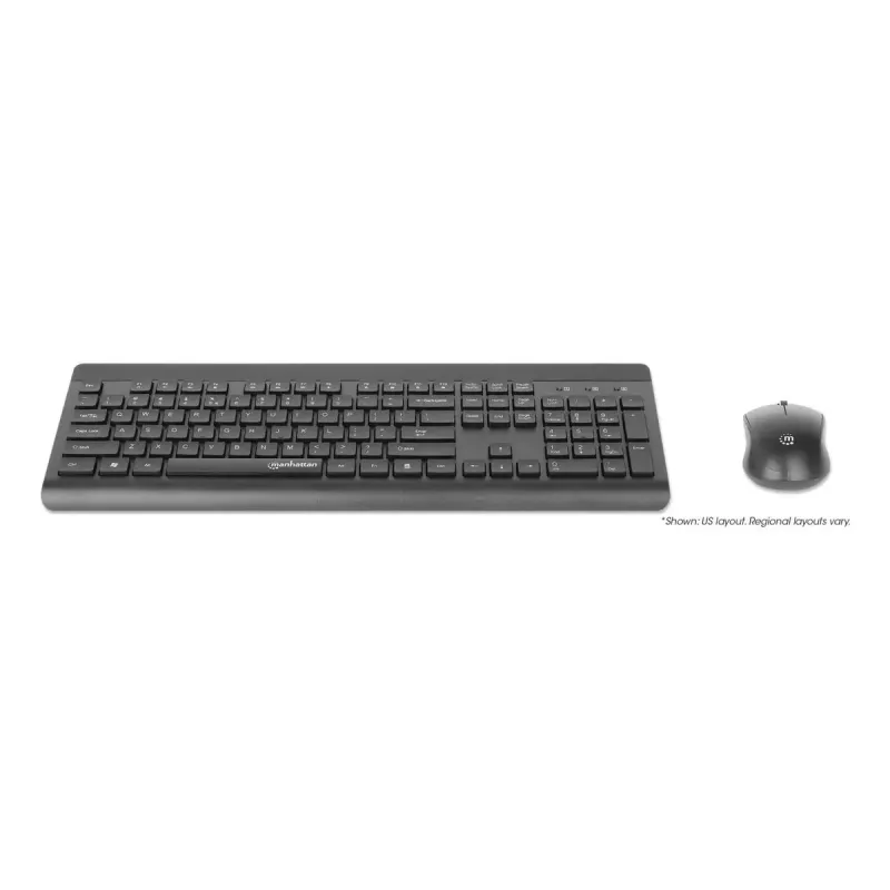 Näppäimistö Manhattan 180771 langaton QWERTY musta hiiri sisältyy