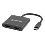 Moniporttisovitin Manhattan 154321 USB Type-C–2 HDMI USB-A Power Delivery 100 W