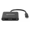 Moniporttisovitin Manhattan 154321 USB Type-C–2 HDMI USB-A Power Delivery 100 W