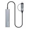 USB-C & USB-A combo-telakka/keskitin Manhattan 4 porttia 5 Gbps alumiini
