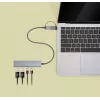 USB-C & USB-A combo-telakka/keskitin Manhattan 4 porttia 5 Gbps alumiini