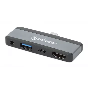 USB-C-matkatelakka Manhattan 190404 4 porttia HDMI USB-A USB-C 3,5 mm
