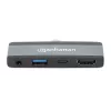 USB-C-matkatelakka Manhattan 190404 4 porttia HDMI USB-A USB-C 3,5 mm