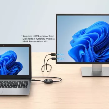 AV-lähetin Manhattan 208444 musta 1920x1080 30 m langaton USB-C