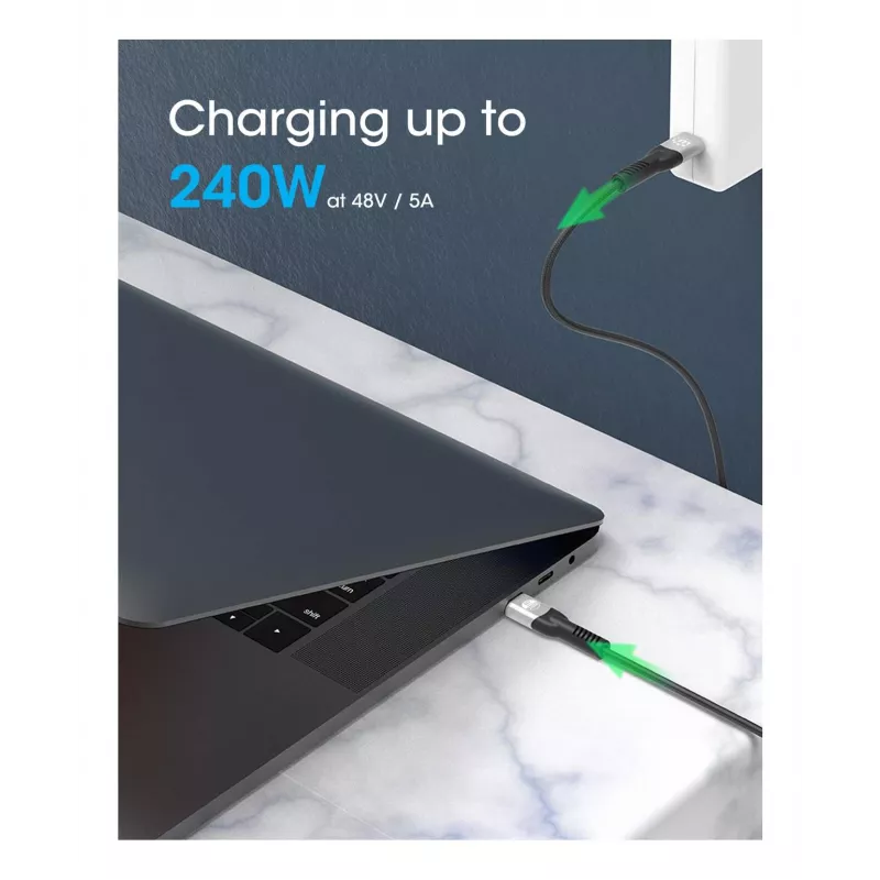 USB-C-uros USB-C-urokseen -kaapeli Manhattan 2 m USB4 Gen 3x2 8K 60Hz