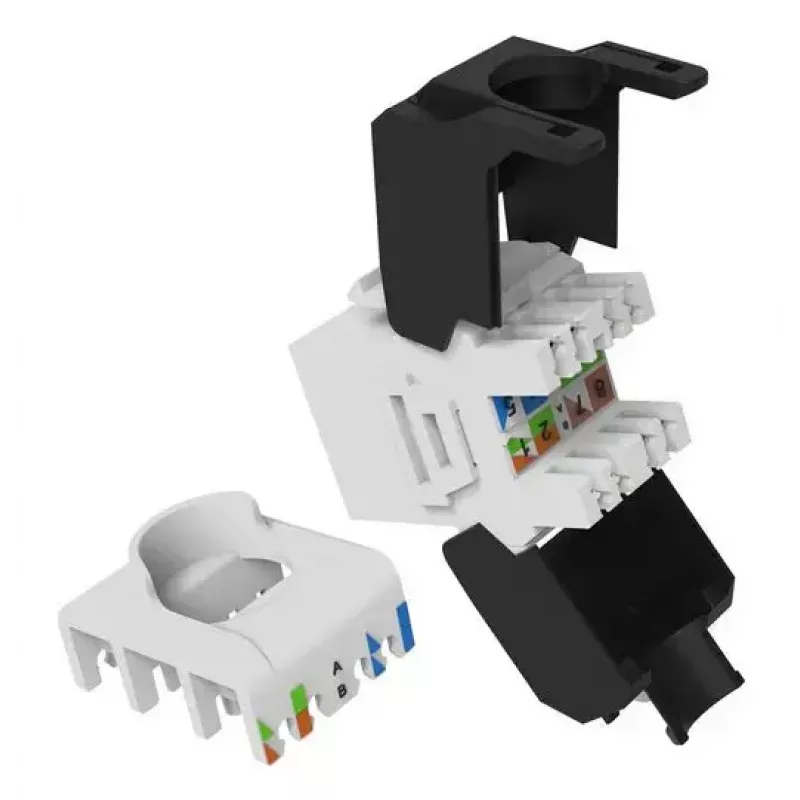Equip 769227 Keystone-liitin Cat.6A, suojaamaton, työkaluton LSA, valkoinen, 8 kpl
