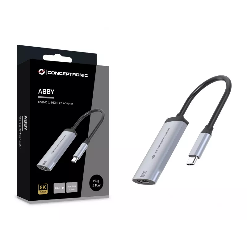 Conceptronic ABBY23G USB-C-HDMI-2.1-adapteri, 8K60Hz