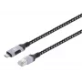Manhattan USB-C Gigabit-verkko Ethernet RJ45 -kaapeli 2 m musta/hopea