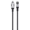 Manhattan USB-C Gigabit-verkko Ethernet RJ45 -kaapeli 2 m musta/hopea
