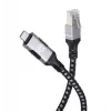 Manhattan USB-C Gigabit-verkko Ethernet RJ45 -kaapeli 2 m musta/hopea