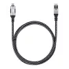 Manhattan USB-C Gigabit-verkko Ethernet RJ45 -kaapeli 2 m musta/hopea