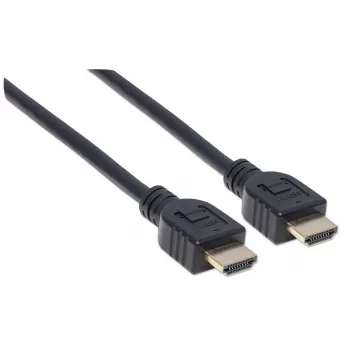 Manhattan HDMI 4K@60Hz -kaapeli Ethernetillä - CL3-sertifioitu, 1 m, sopii seinänsisäiseen asennukseen, kaikkiin 4K- ja 1080p/HD-sovelluksiin – päivitä nyt tai pidä valmiina tarpeen varalle, uros-uros, musta, Ultra HD 4k x 2k, elinikäinen takuu, Premium High Speed
