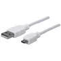Manhattan USB-A-Micro-USB-kaapeli, 1 m, uros-uros, valkoinen, 480 Mbit/s (USB 2.0), Hi-Speed USB, elinikäinen takuu, vastaa USBPAUB1MW.