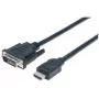 Manhattan HDMI-DVI-D 24+1 -kaapeli, 3 m, uros-uros, musta, Dual Link, yhteensopiva DVD-D:n kanssa, elinikäinen takuu, vastaa HDDVIMM3M