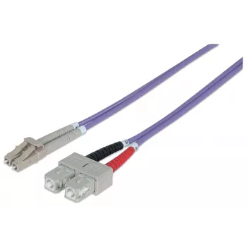 Intellinet kuitukaapeli, OM4, LC/SC, 2 m, violetti, duplex, multimode, 50/125 µm, LSZH, kuitu, elinikäinen takuu