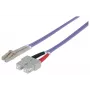 Intellinet kuitukaapeli, OM4, LC/SC, 2 m, violetti, duplex, multimode, 50/125 µm, LSZH, kuitu, elinikäinen takuu