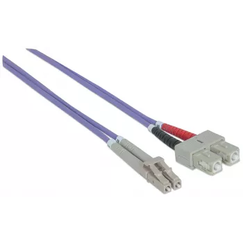 Intellinet kuitukaapeli, OM4, LC/SC, 2 m, violetti, duplex, multimode, 50/125 µm, LSZH, kuitu, elinikäinen takuu