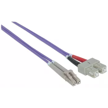 Intellinet kuitukaapeli, OM4, LC/SC, 1 m, violetti, duplex, multimode, 50/125 µm, LSZH, kuitu, elinikäinen takuu
