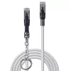 Lindy 10 m Cat.6A S/FTP Locking -verkkokaapeli, harmaa