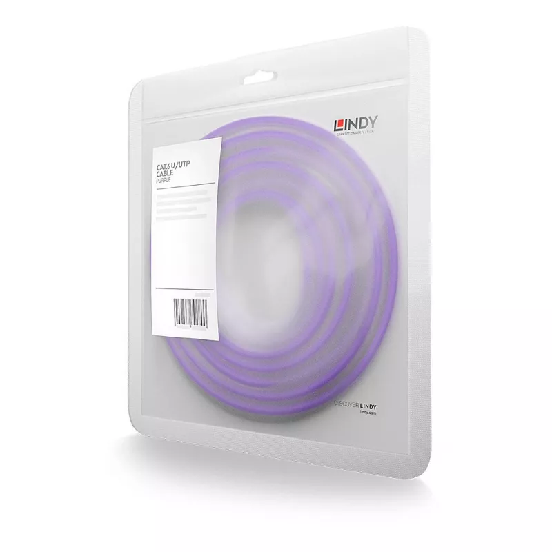 Verkkokaapeli Lindy 2m CAT6 RJ-45 U/UTP violetti