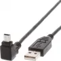 Techly USB 2.0 -kaapeli A-uros / Mini B -uros 90° 1,8 m musta ICOC MUSB-AA-018ANG