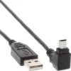 Techly USB 2.0 -kaapeli A-uros / Mini B -uros 90° 1,8 m musta ICOC MUSB-AA-018ANG