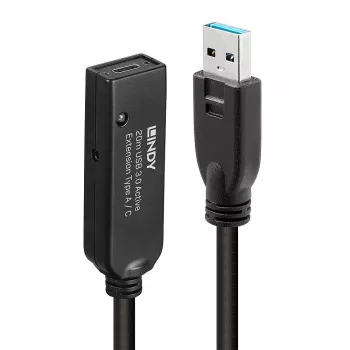 Lindy 20 m USB 3.0 -aktiivijatkokaapeli Type A–C