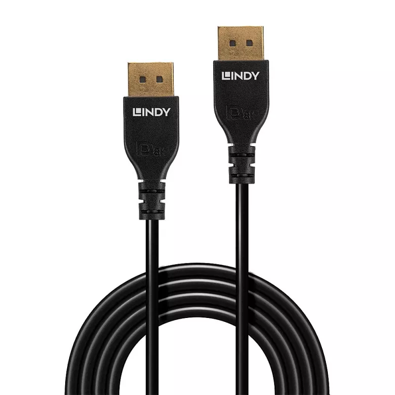 Lindy 0,5 m ohut DisplayPort 1.4 -kaapeli