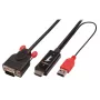 Lindy 2 m HDMI – VGA -sovitinkaapeli, musta