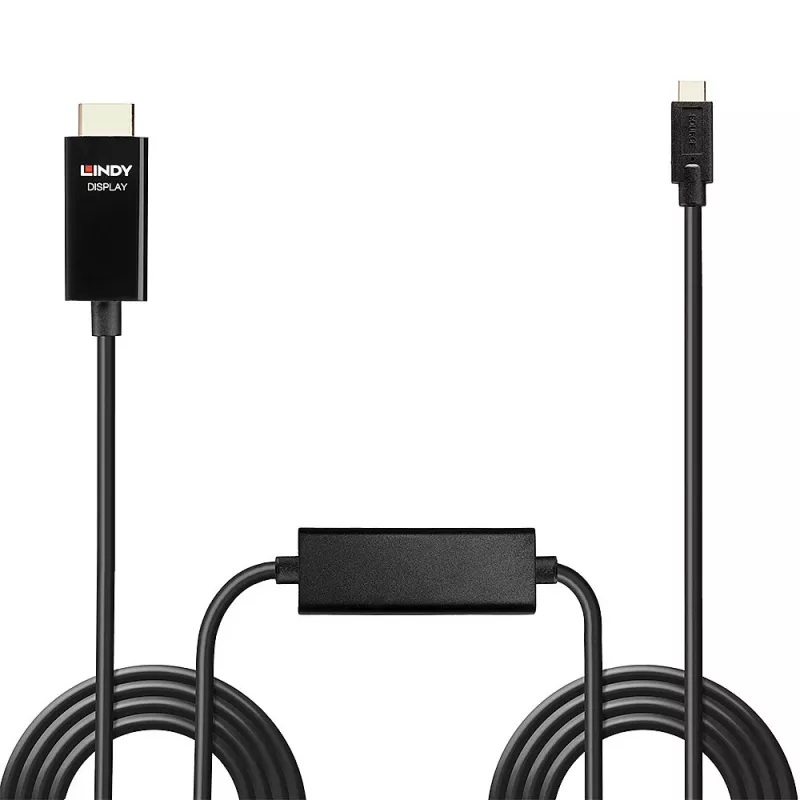 Lindy 5m USB Type-C – HDMI 4K60 -sovitinkaapeli HDR-tuella