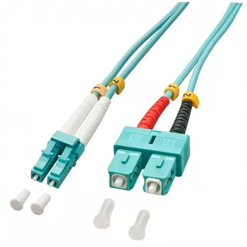 Lindy 5,0 m OM3 LC - SC duplex InfiniBand-kuitukaapeli 5 m turkoosi