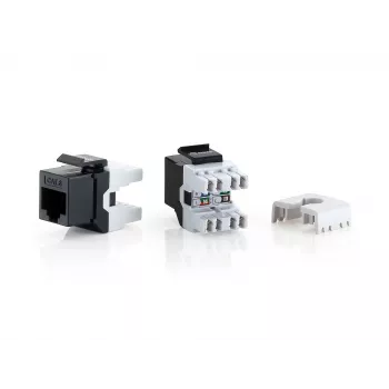 Equip Cat.6 suojaamaton Keystone-liitin LSA, 8 kpl/pakkaus, litteä, musta, LSA, LSA, kulta, 23/26