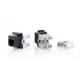 Equip Cat.6 suojaamaton Keystone-liitin LSA, 8 kpl/pakkaus, litteä, musta, LSA, LSA, kulta, 23/26