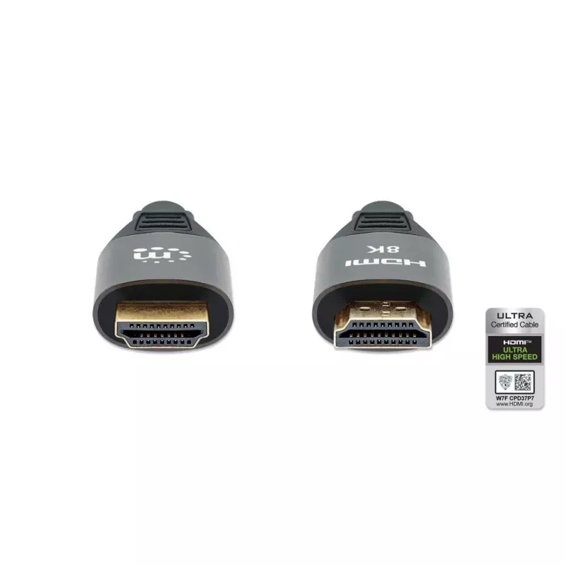 HDMI-kaapeli Manhattan 8K@60Hz 1 m punottu uros-uros musta