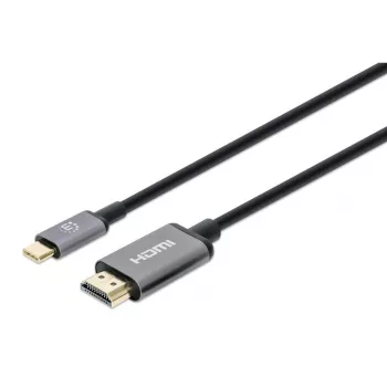 Manhattan USB-C - HDMI -kaapeli, 4K@60Hz, 1 m, musta, uros-uros, kolmen vuoden takuu, vastaa CDP2HD2MBNL