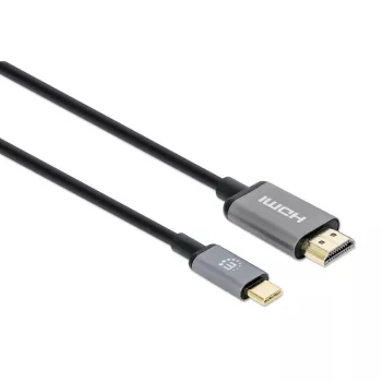 Manhattan USB-C - HDMI -kaapeli, 4K@60Hz, 1 m, musta, uros-uros, kolmen vuoden takuu, vastaa CDP2HD2MBNL