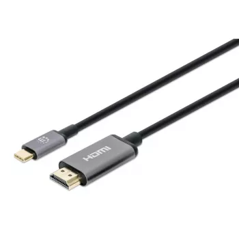 Manhattan USB-C - HDMI -kaapeli, 4K@60Hz, 2 m, musta, uros-uros, kolmen vuoden takuu, vastaa CDP2HD2MBNL