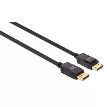 Manhattan DisplayPort 1.4 -kaapeli, 8K@60Hz, 3 m, punottu kaapeli, uros-uros, lukituksilla, täysin suojattu, musta, elinikäinen takuu, vastaa DP14MM3M