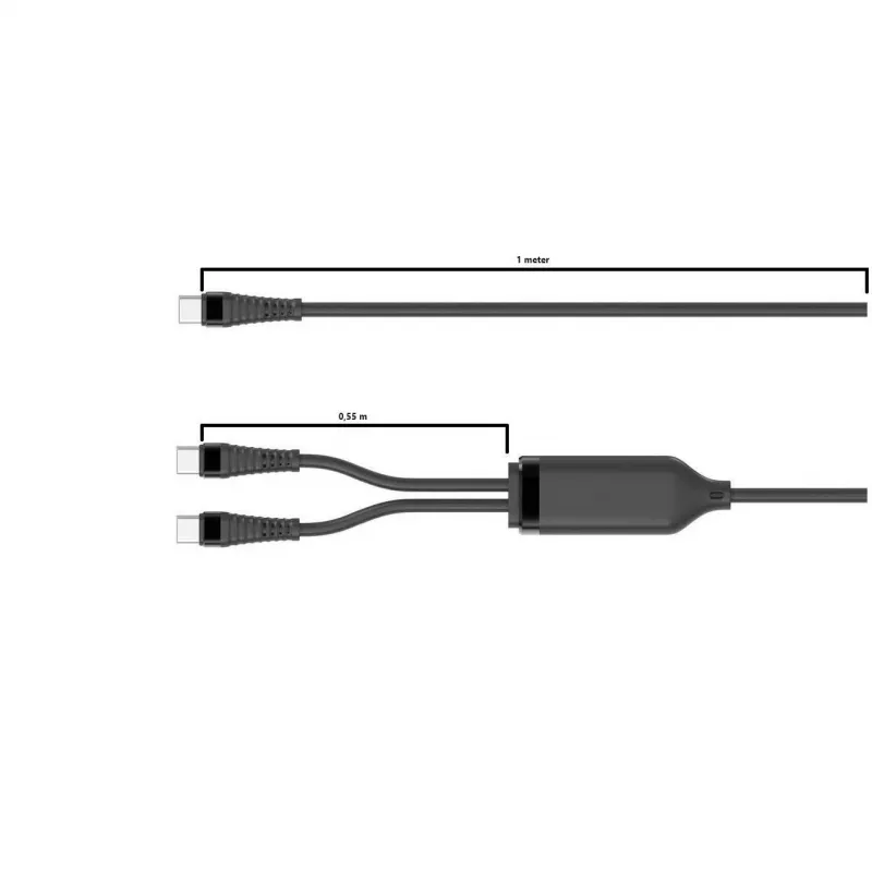 Microconnect MC-2XUSBC-100W USB-kaapeli USB 2.0 1 m USB-C musta