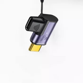 MicroConnect MC-USB4CCMF-MAGNETIC magneettinen USB-C-sovitin, 90° kulma, USB4, USB-C uros–naaras