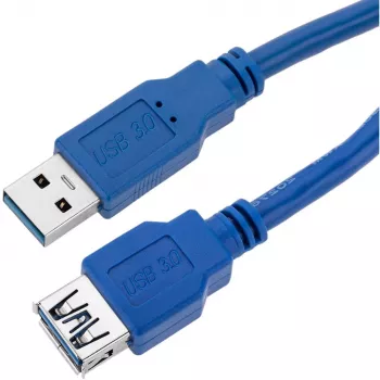 Techly USB 3.0 -jatkokaapeli A-uros / A-naaras 3 m sininen ICOC U3-AA-30-EX
