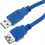 Techly USB 3.0 -jatkokaapeli A-uros / A-naaras 3 m sininen ICOC U3-AA-30-EX