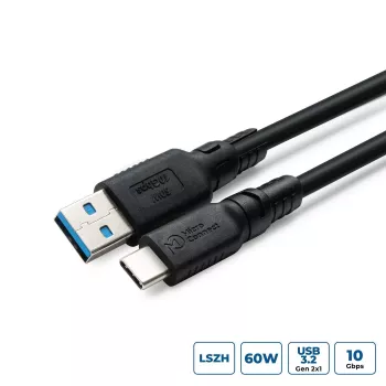 MicroConnect USB3.2AC2-LSZH ColorFlex USB-C–USB-A-kaapeli, USB 3.2, 60 W, 10 Gbps, LSZH