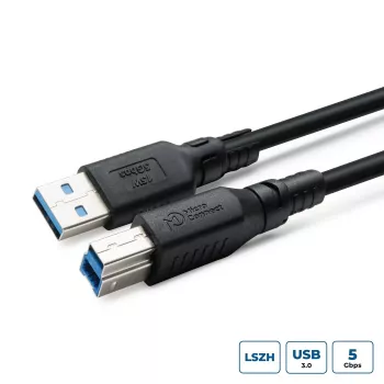 MicroConnect USB3.0AB3B-LSZH USB 3.2 A–B Gen 1 -kaapeli, 3 m, LSZH, ColorFlex