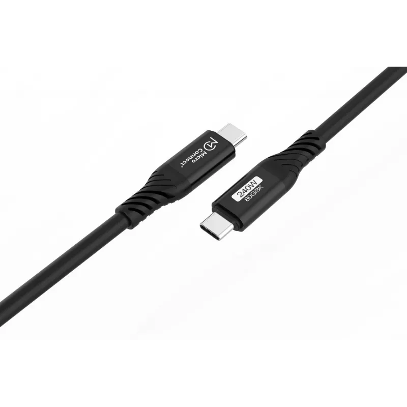 MicroConnect USB4CC05-240W-80GBPS Premium USB4 Gen 4 USB-C-kaapeli, 0,5 m, 80 Gbps, 240 W